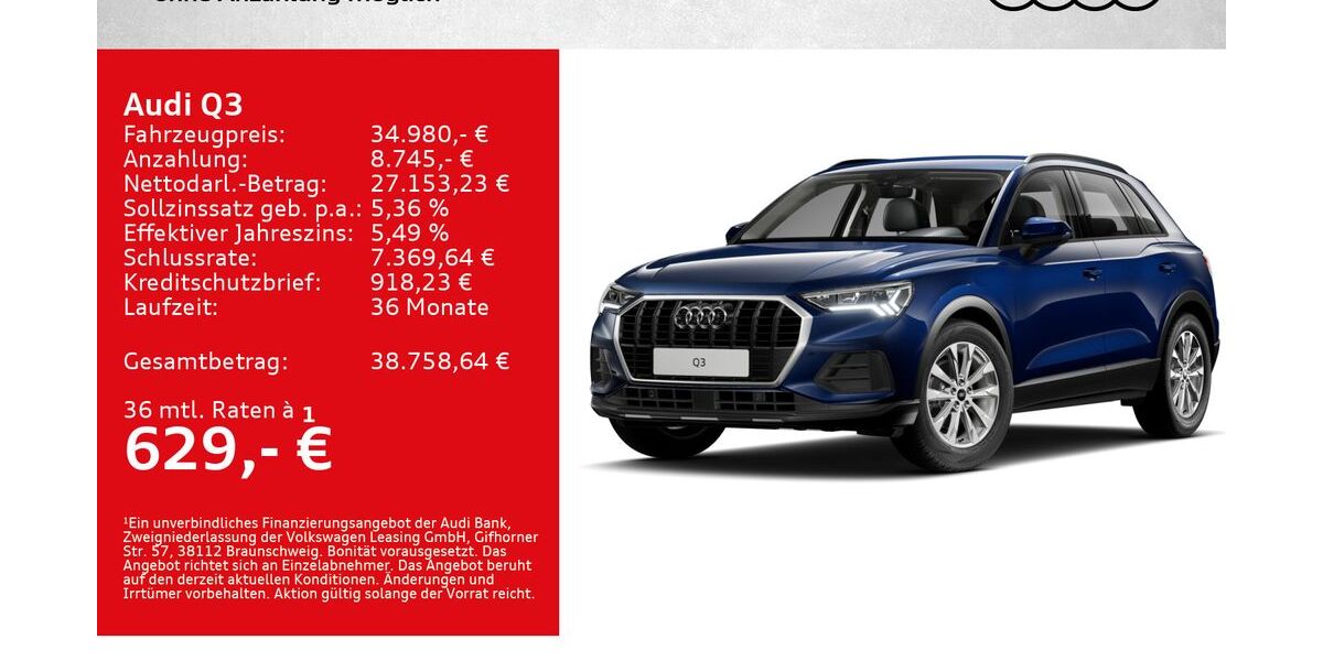 Audi Q3 13.500 km 34.980 &euro; Kitzingen 97318