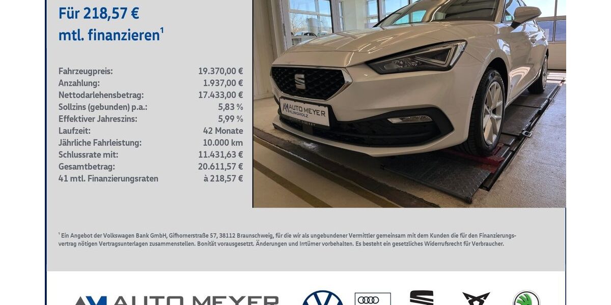 Seat Leon 75.287 km 19.370 &euro; Reichenberg 97234