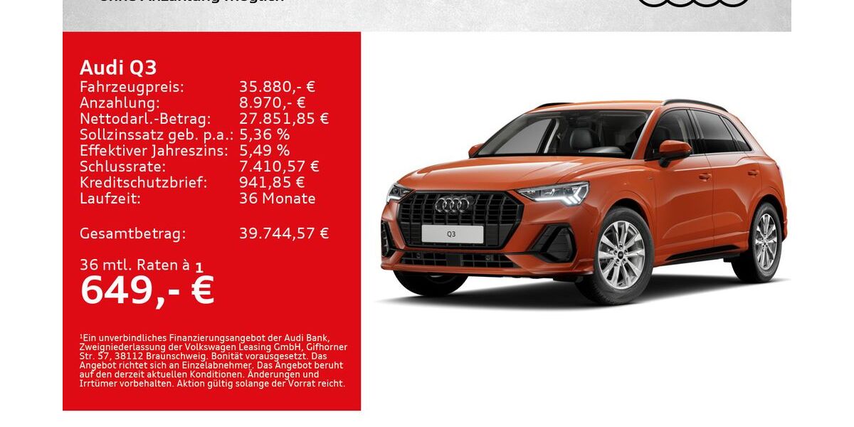 Audi Q3 3.500 km 35.880 &euro; Würzburg 97076