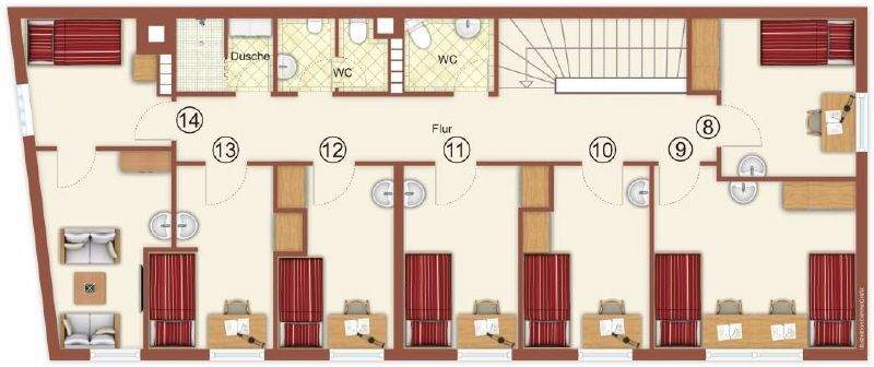 Etagenwohnung Würzburg Sanderau - 1 Zimmer, 10 m&sup2;, 185&euro; | Angebot:24763877