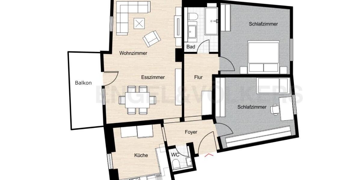Dachgeschoßwohnung Würzburg Heuchelhof - 3 Zimmer, 89 m&sup2;, 339.000&euro; | Angebot:26623111