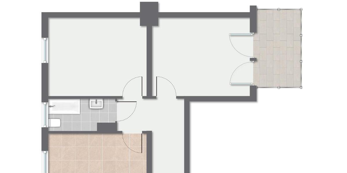 Etagenwohnung Würzburg Sanderau - 2 Zimmer, 56 m&sup2;, 1.090&euro; | Angebot:26561788