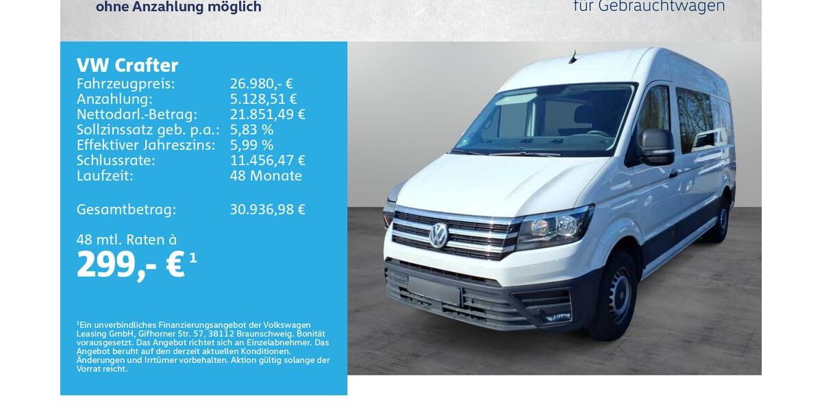 VW Crafter 122.000 km 25.680 &euro; Würzburg 97076
