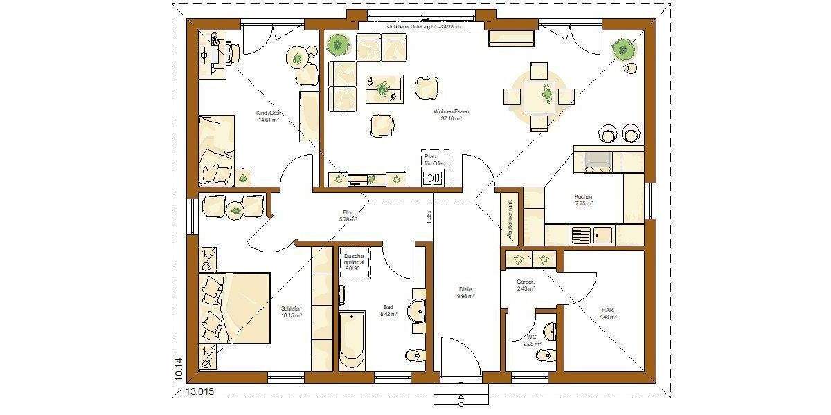 Bungalow Großrinderfeld - 3 Zimmer, 112 m&sup2;, 443.000&euro; | Angebot:25879272