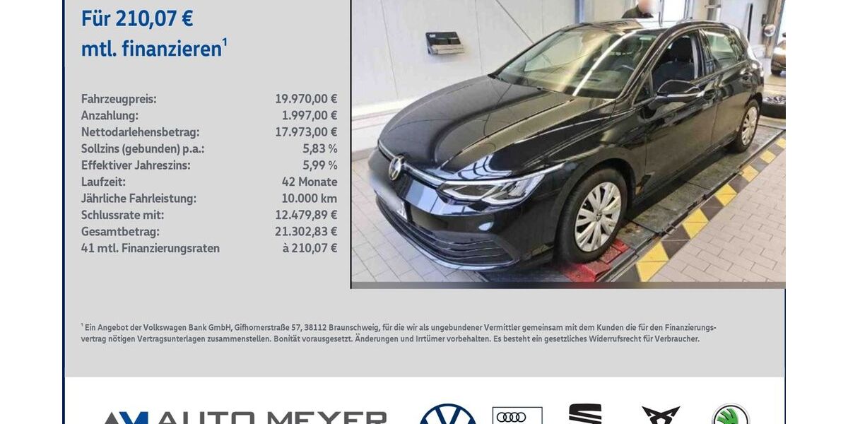 VW Golf 103.081 km 19.970 &euro; Reichenberg 97234