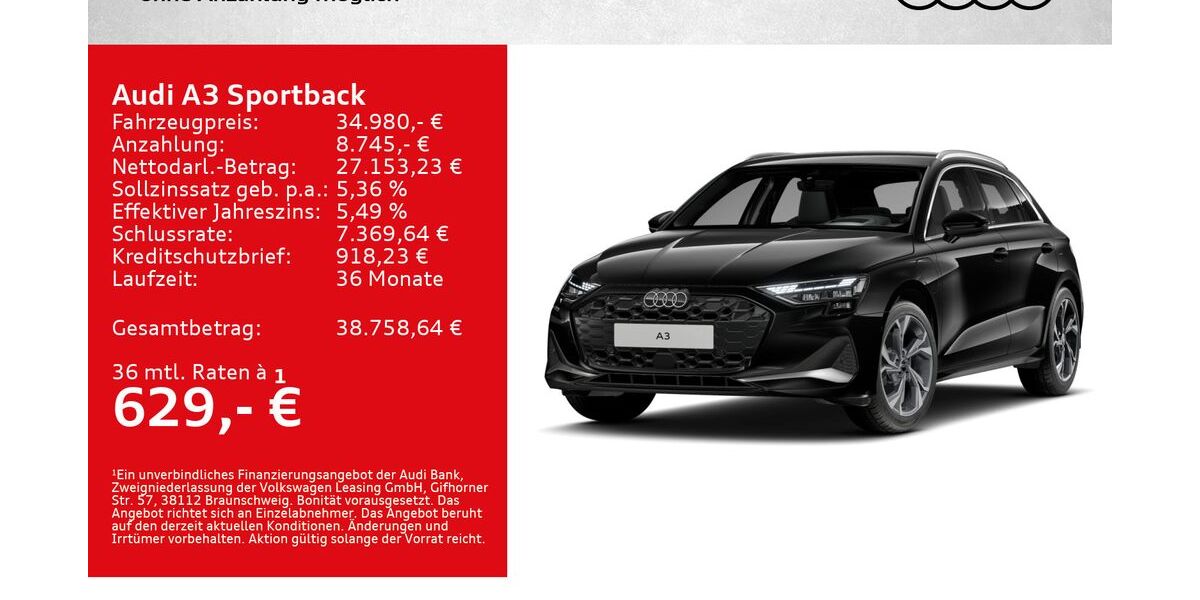 Audi A3 8.500 km 34.980 &euro; Kitzingen 97318