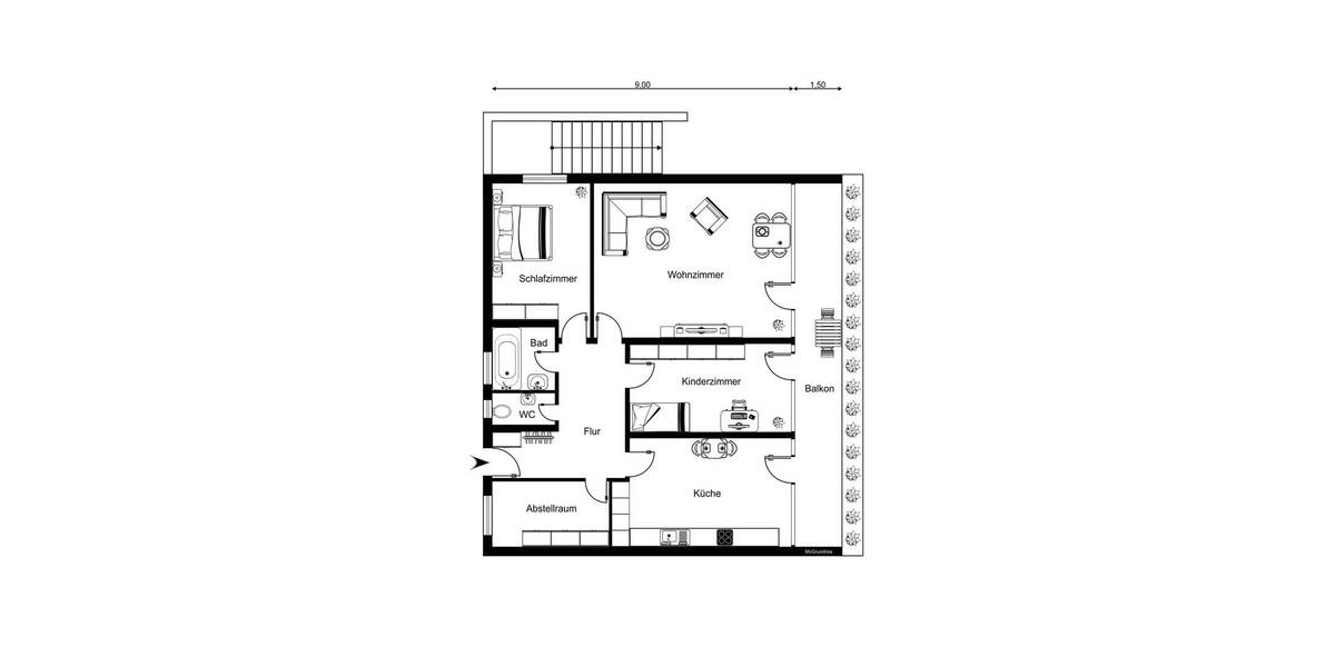 Etagenwohnung Höchberg - 4 Zimmer, 97 m&sup2;, 299.990&euro; | Angebot:26306923