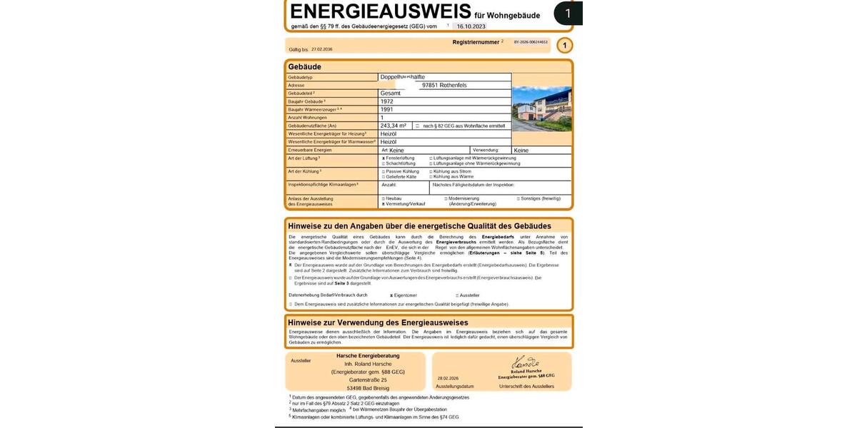 Doppelhaushälfte Rothenfels - 5 Zimmer, 142 m&sup2;, 230.000&euro; | Angebot:25441114