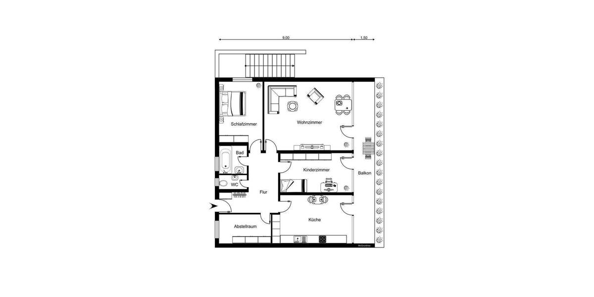 Etagenwohnung Höchberg - 4 Zimmer, 97 m&sup2;, 329.900&euro; | Angebot:25644459
