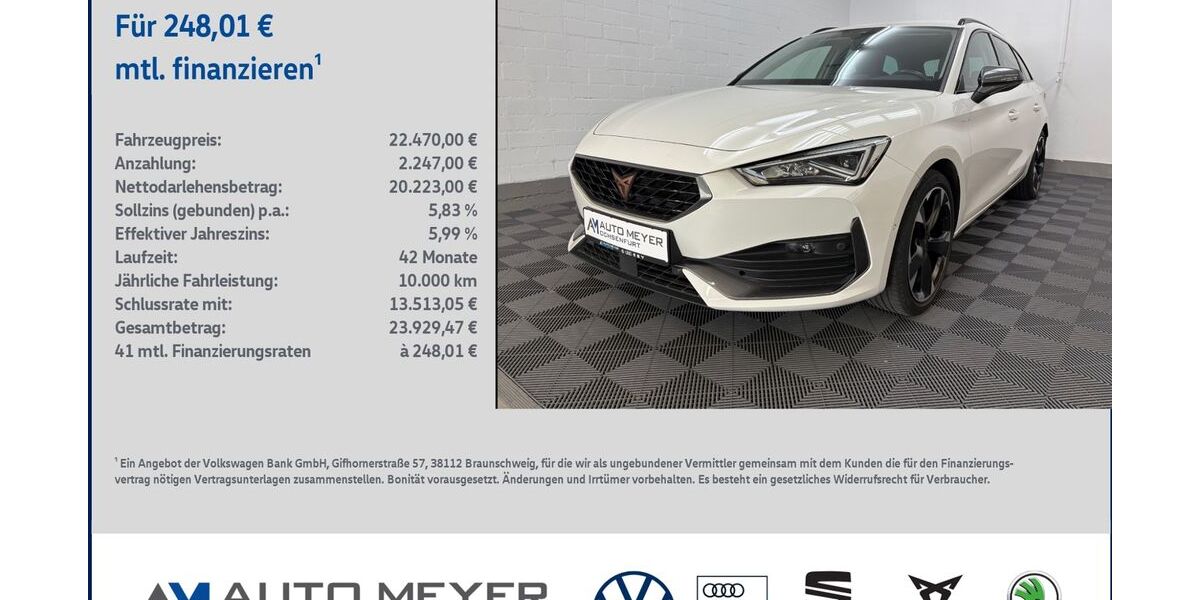 Cupra Leon 101.658 km 22.351 &euro; Ochsenfurt 97199