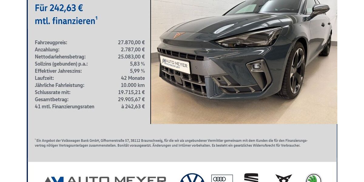 Cupra Leon 23.421 km 27.870 &euro; Ochsenfurt 97199