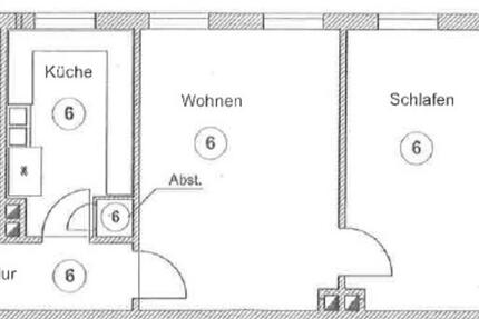 Wohnung Würzburg Sanderau - 2 Zimmer, 55 m&sup2;, 730&euro; | Angebot:25374337