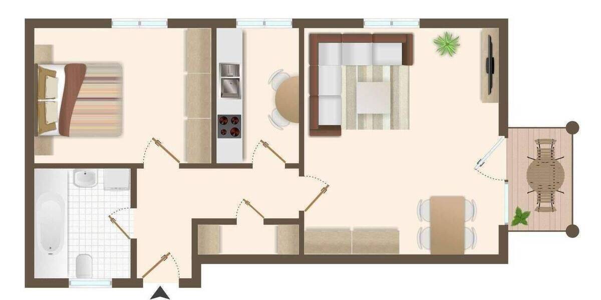 Etagenwohnung Würzburg Versbach - 2 Zimmer, 51 m&sup2;, 179.000&euro; | Angebot:26879108