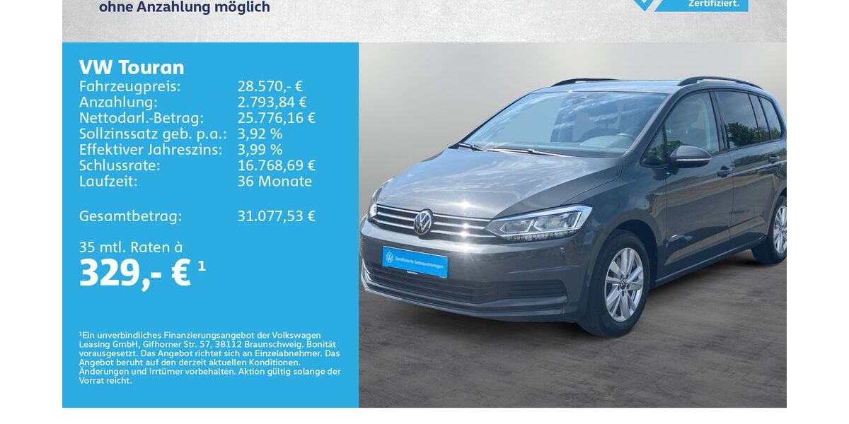VW Touran 66.500 km 26.980 &euro; Kitzingen 97318