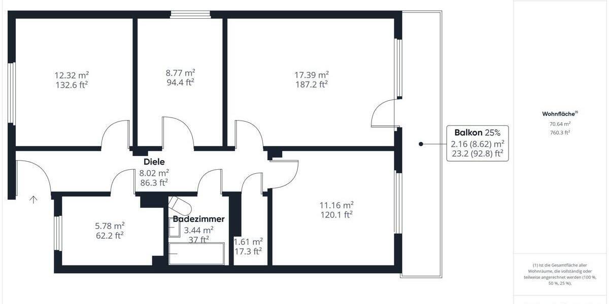 Etagenwohnung Würzburg Frauenland - 4 Zimmer, 74 m&sup2;, 1.300&euro; | Angebot:25957464