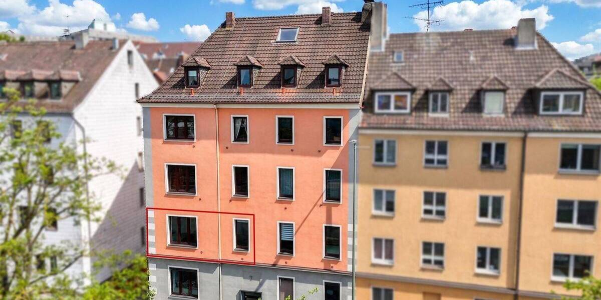 Etagenwohnung Würzburg Frauenland - 3 Zimmer, 63 m&sup2;, 800&euro; | Angebot:26657631