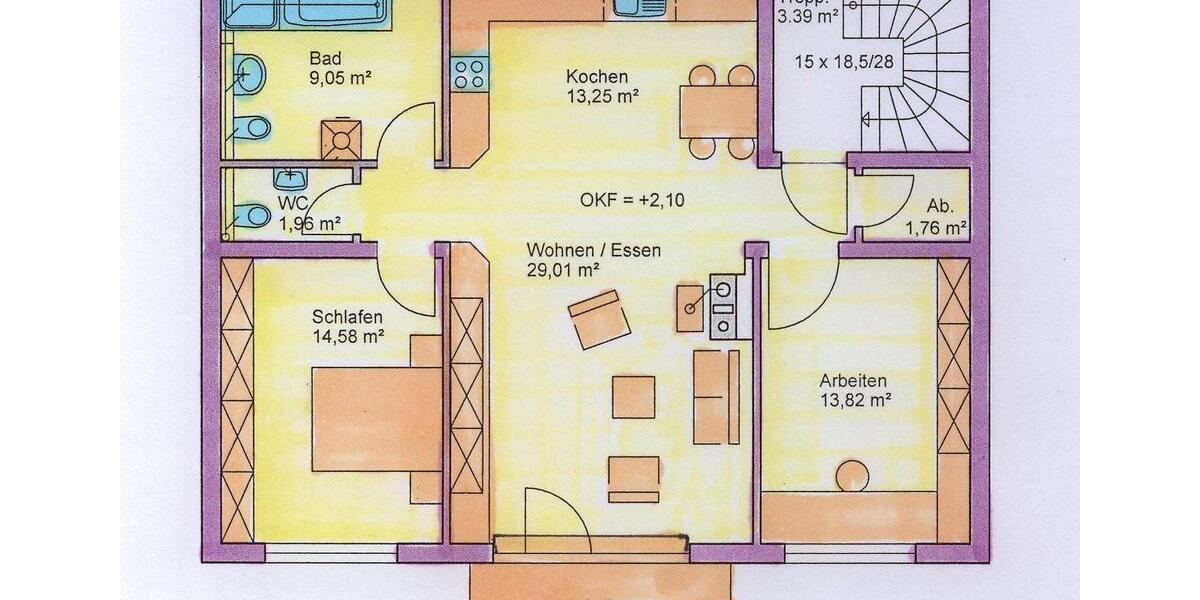 Etagenwohnung Sommerhausen - 3 Zimmer, 88 m&sup2;, 990&euro; | Angebot:26661520