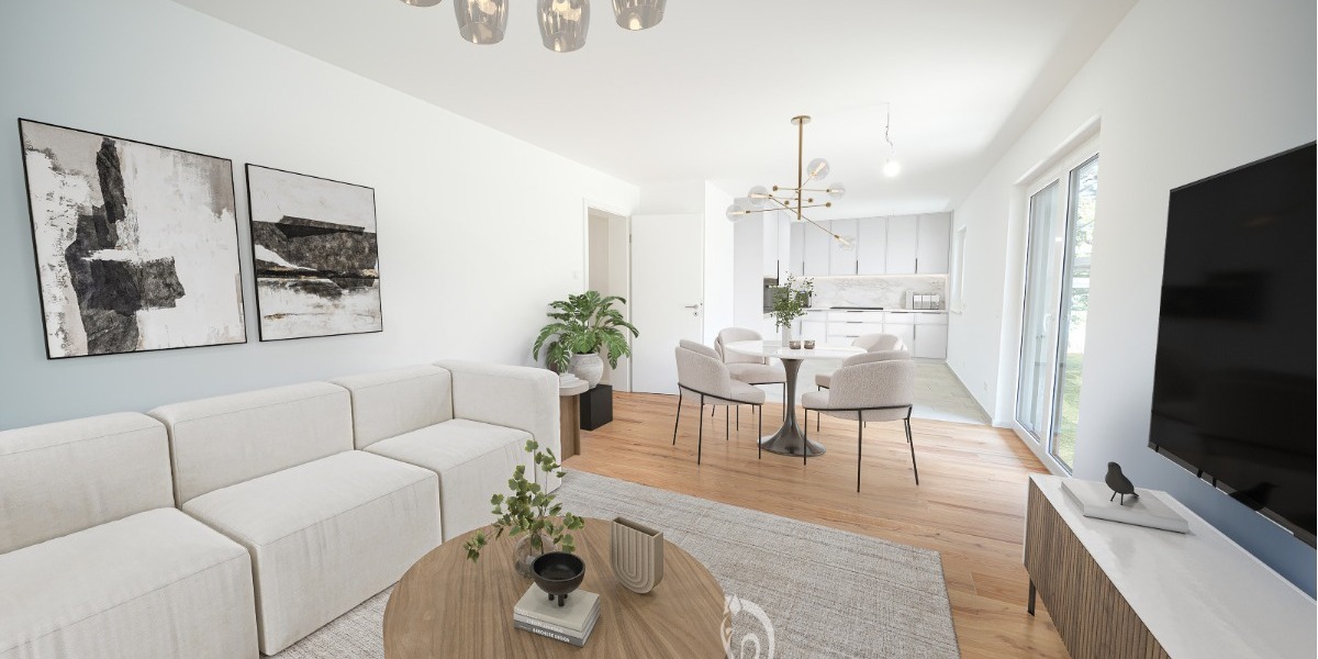 Direkt einziehen! Neubau fertiggestellt. Hochwertige 4 Zimmer Terrassenwohnung WE1 - Etagenwohnung Höchberg | Angebot:25791415