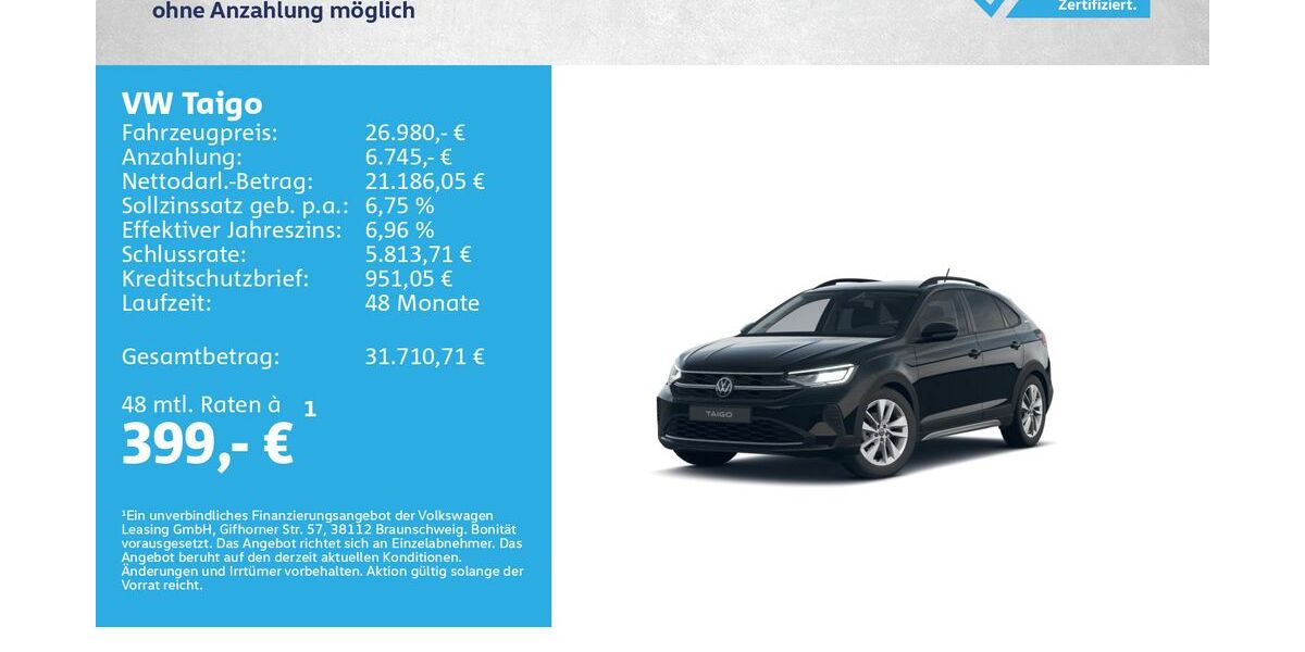 VW Taigo 3.000 km 26.980 &euro; Würzburg 97076