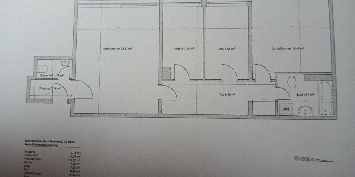 Etagenwohnung Würzburg Lindleinsmühle - 3 Zimmer, 77 m&sup2;, 167.000&euro; | Angebot:26891626