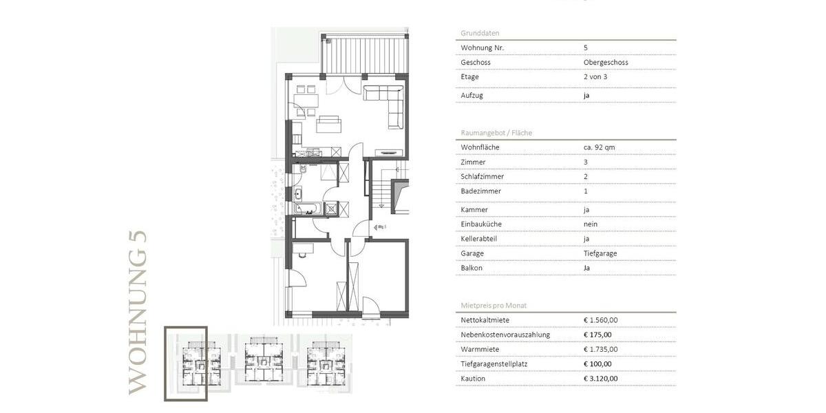 3-Zi Neubauwohnung mit großem Balkon und Südausrichtung 3 zimmer